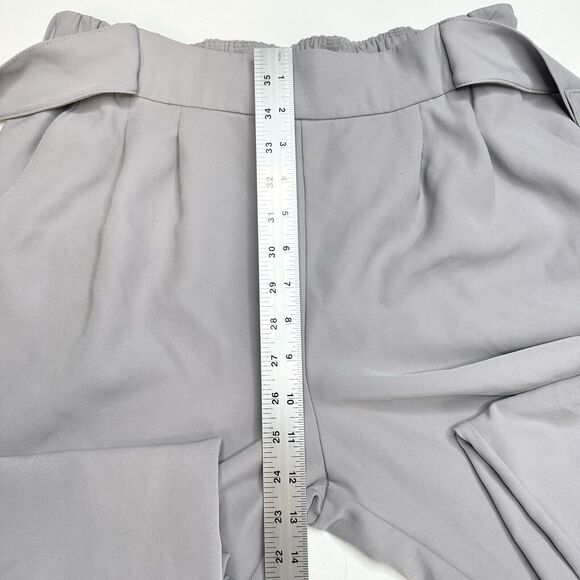 Lululemon Pants Women 10 Noir Wide Leg Ankle High Rise Gray Belted Flowy Coastal - Picture 9 of 12